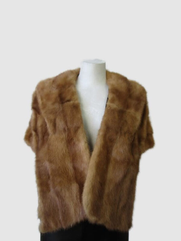 Women's Sz Medium Mink Fur Stole Cape Wrap MINT WEDDING Woman