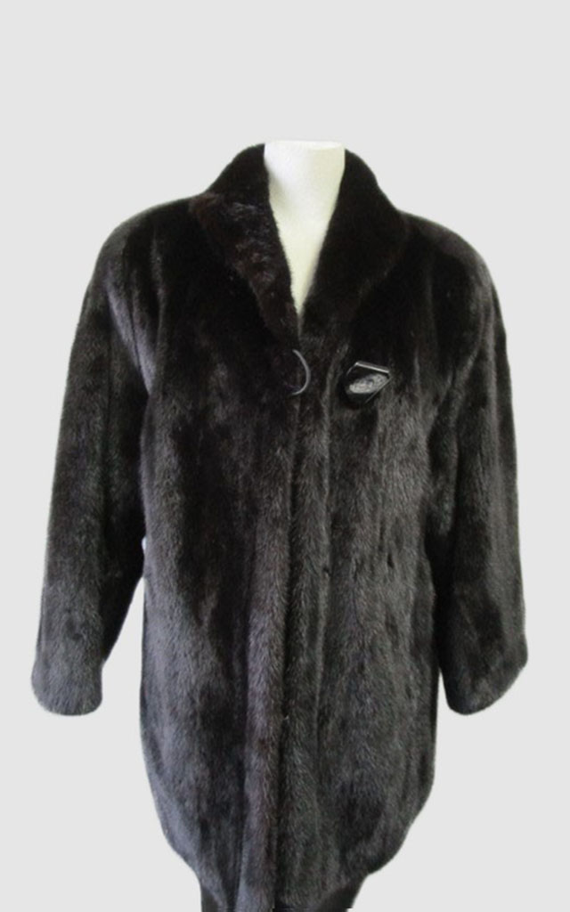 Dark Ranch Mink Fur Coat Jacket SUPERB Women's 6