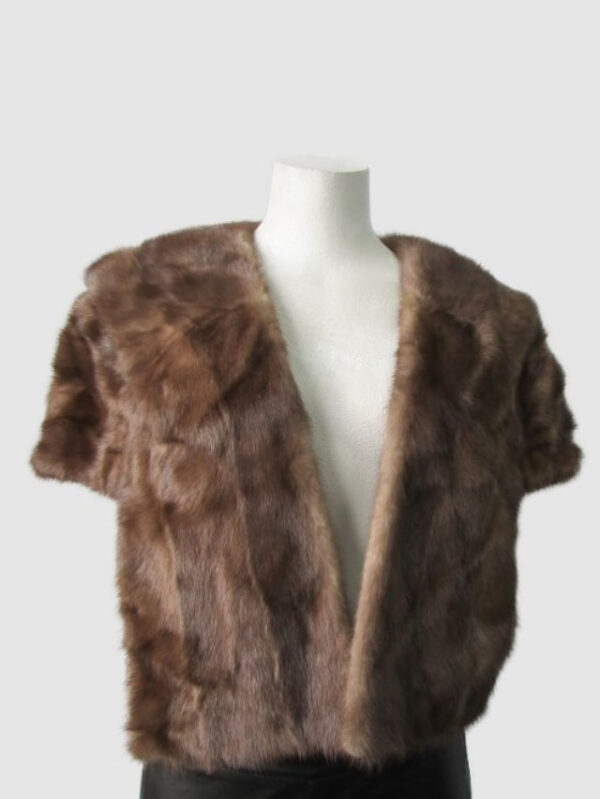 Women's Vintage MINT Lutetia Mink Fur Shawl Stole Wrap Cape WEDDING Woman
