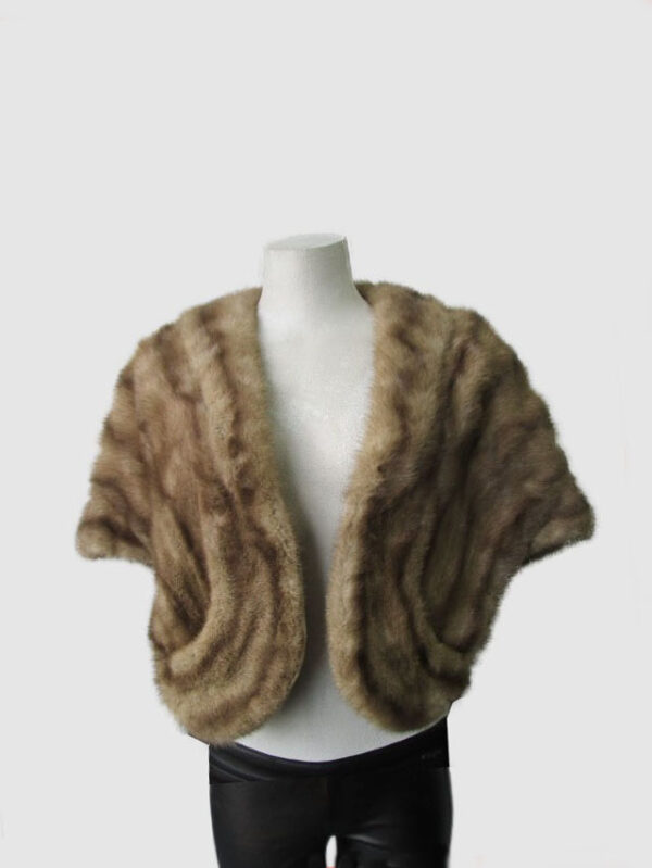 Women's Natural Lunaraine Mink Fur Stole Wrap Cape MINT WEDDING Woman