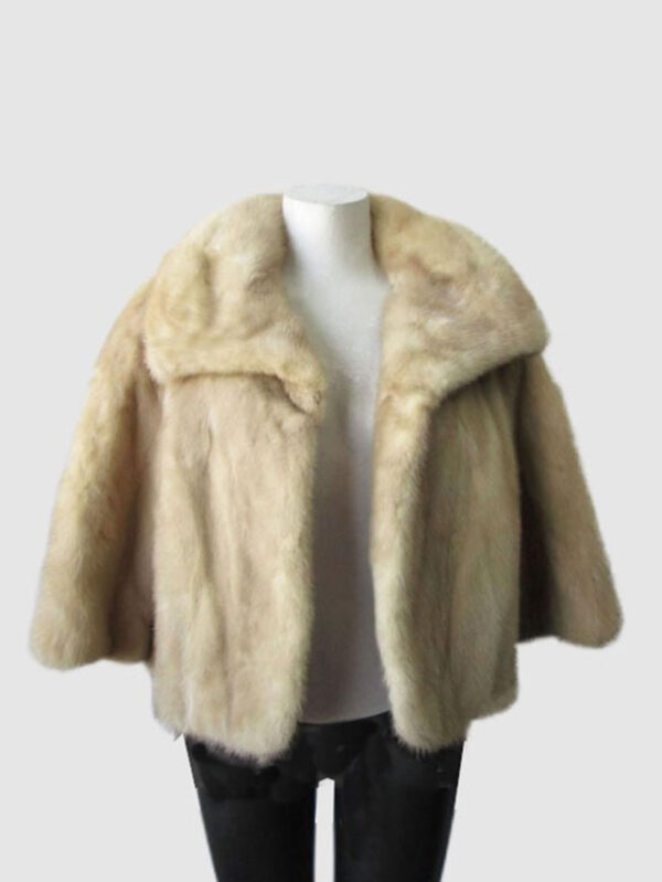 Women's Sz 6 S Pearl Mink Fur Jacket Bolero Coat MINT+ Woman