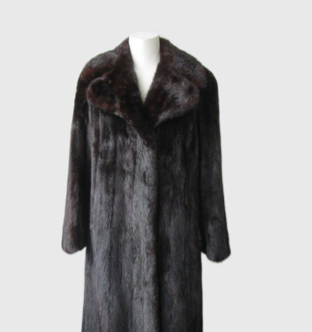 Women's Sz 6 MINT Black Mink Fur Coat Jacket Woman VG+