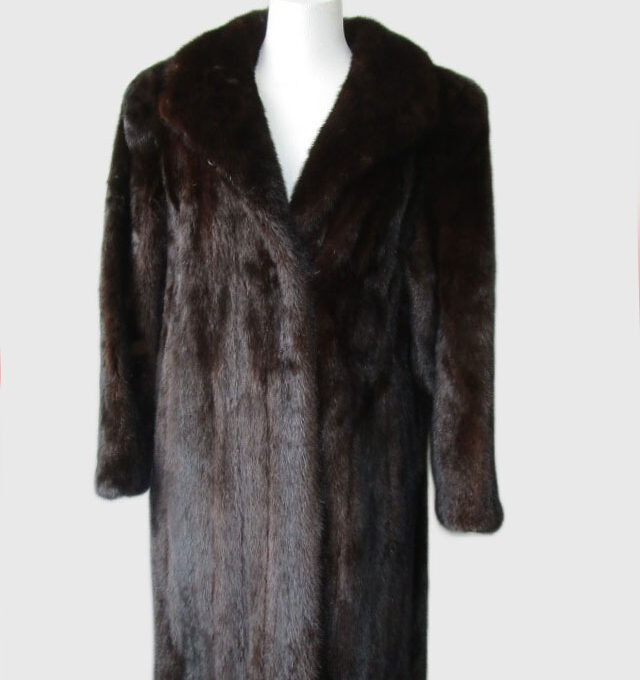 Women's Sz 6 MINT Black Mink Fur Coat Jacket Woman VG+