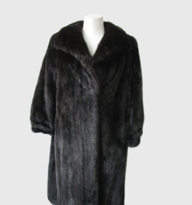 Women's Sz 10 MINT Dark Ranch Mink Fur Coat Jacket Woman