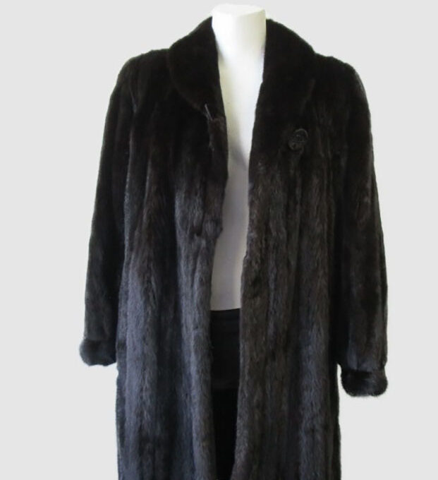 Women's Sz 8 Dark Ranch FEMALE Real Mink Fur Coat MINT+ Woman