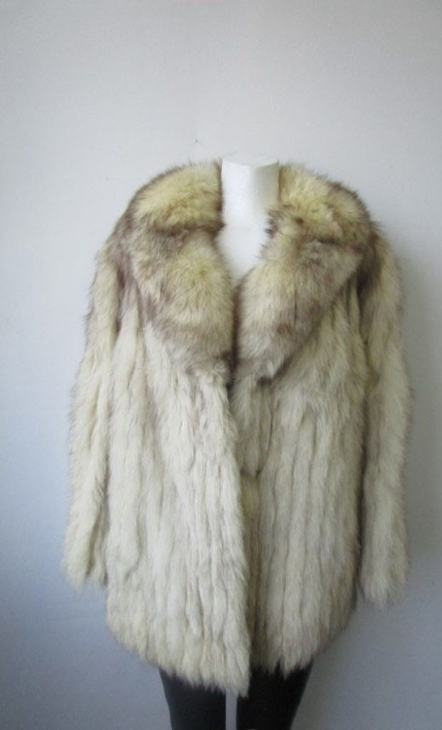Women's 8/10 Norwegian Blue Fox Fur Coat Jacket VG+