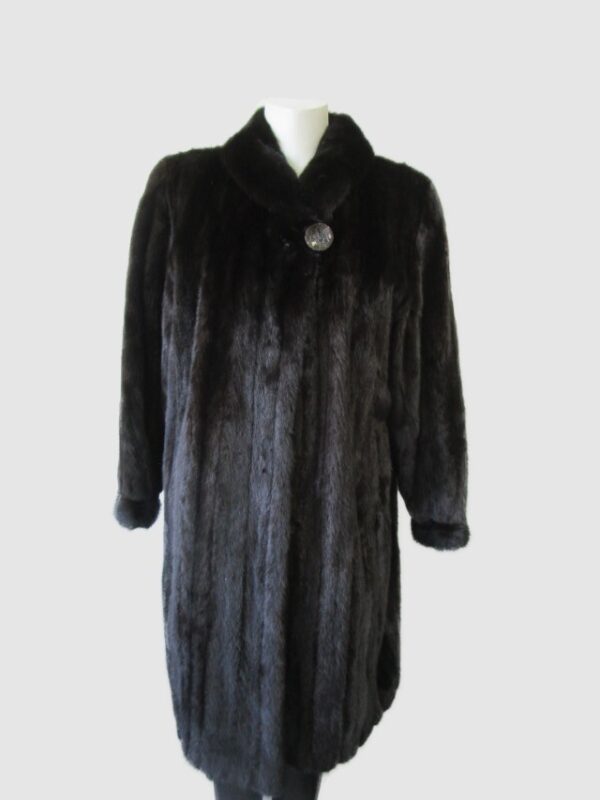Women's Sz 8 Dark Ranch FEMALE Real Mink Fur Coat MINT+ Woman