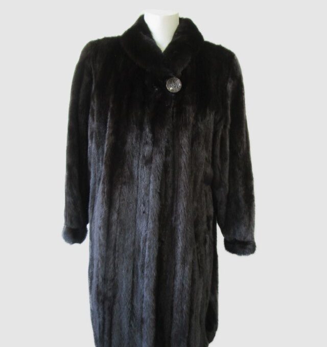 Women's Sz 8 Dark Ranch FEMALE Real Mink Fur Coat MINT+ Woman