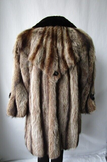 Raccoon Sheared Beaver Fur Coat Women's 10 MINT+ - Image 4