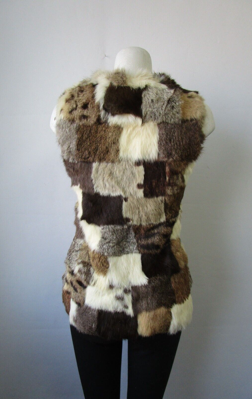 Rabbit Fur Vest Woman MINT Women's Sz XS Multi Color - Image 4