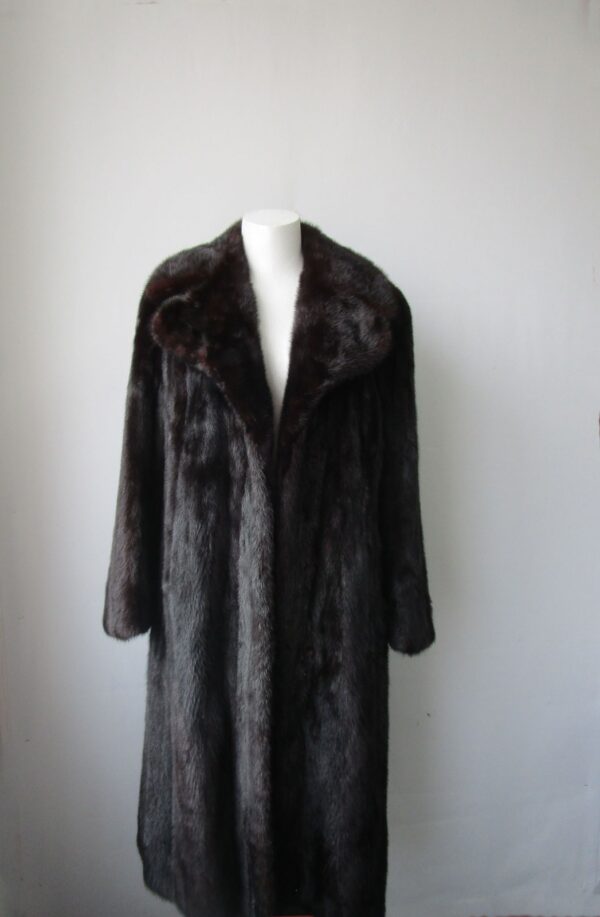 Women's Sz 6 MINT Black Mink Fur Coat Jacket Woman VG+