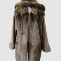 Women's SUPERB Sheared Raccoon Fur Coat Jacket Vest Hood Woman Sz 6