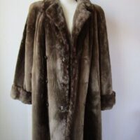 Women's Brown Sheared Beaver Fur Coat Jacket Sz 12 MINT