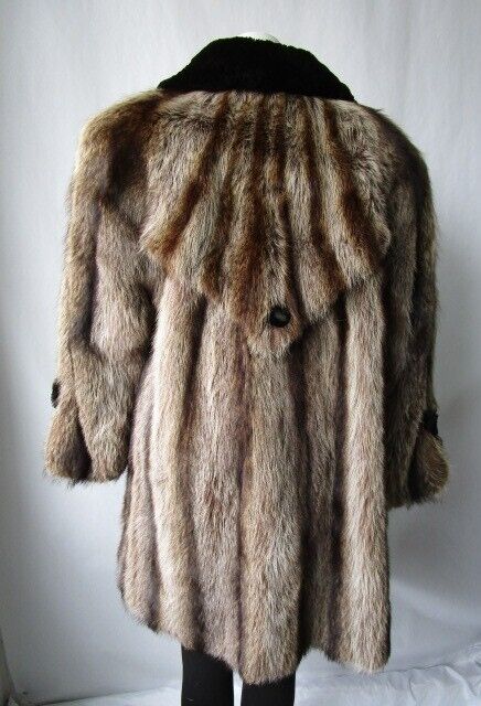 Raccoon Sheared Beaver Fur Coat Women's 10 MINT+ - Image 3