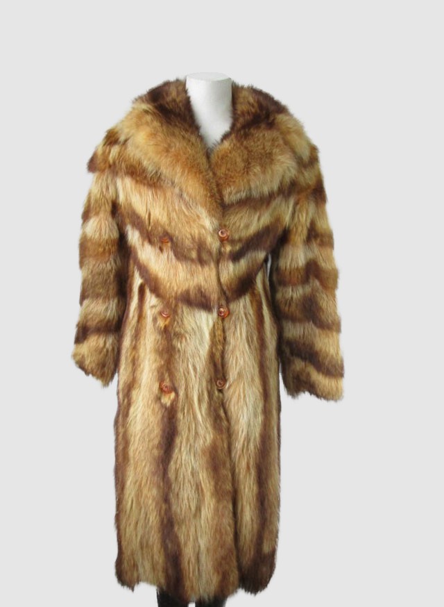 Tanuki Raccoon Fur Coat Jacket MINT Women's Sz 4