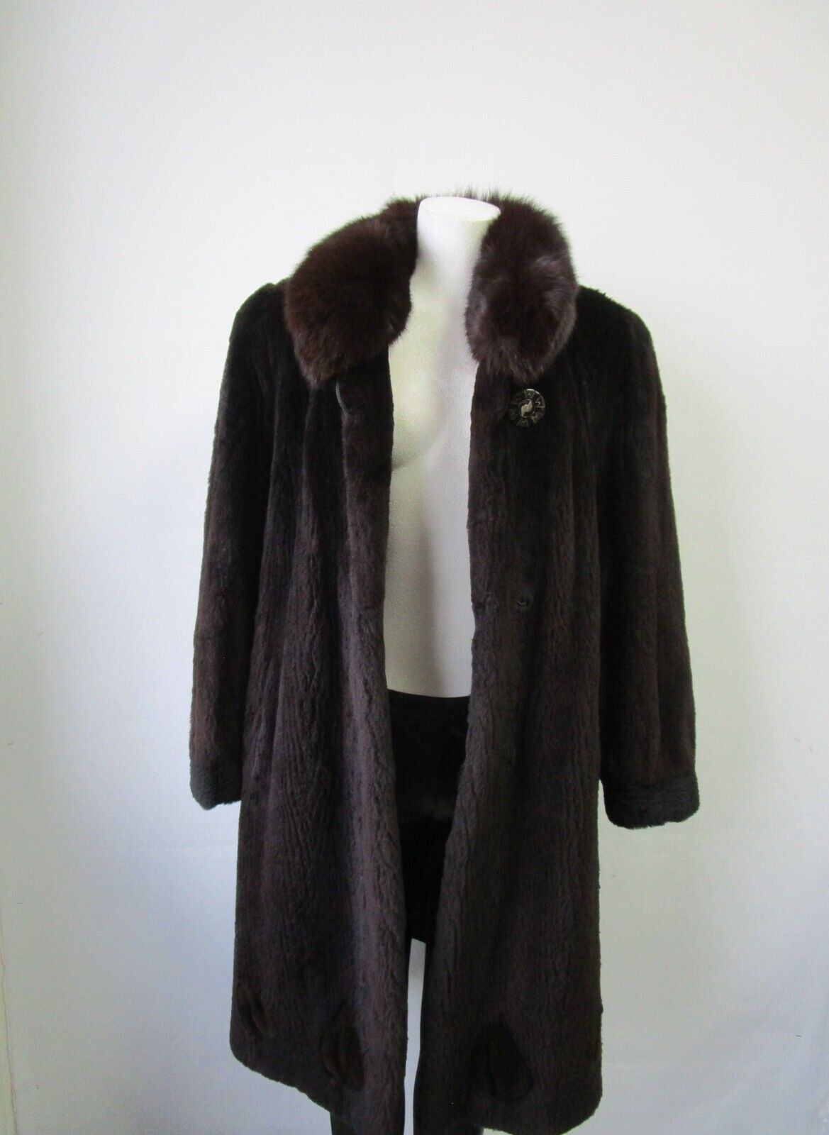 Sheared Raccoon Fox Fur Coat Jacket Women's 8 Superb - Image 2