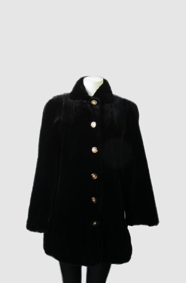 Sheared Mink Fur Coat Jacket MINT+ Women's Sz 8 Black