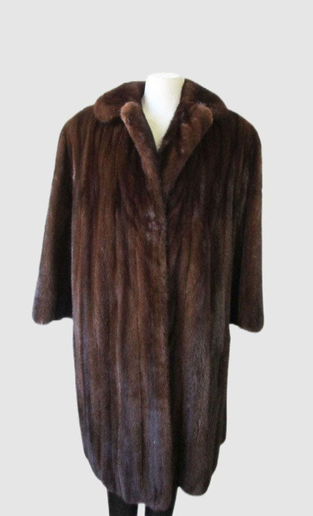 Demi-Buff Mink Fur Coat Jacket MINT+ Women's Sz 12 M