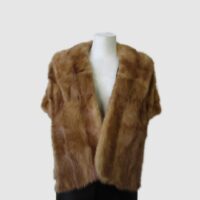 Women's Sz Medium Mink Fur Stole Cape Wrap MINT WEDDING Woman