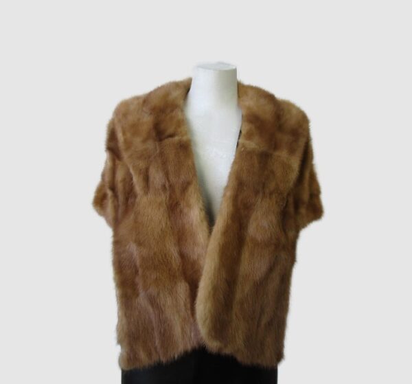 Women's Sz Medium Mink Fur Stole Cape Wrap MINT WEDDING Woman