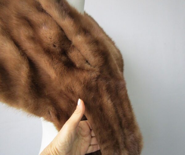Women's Vintage MINT Mink Fur Shawl Stole Wrap Cape WEDDING Woman - Image 4