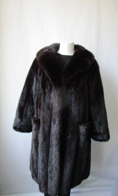 Mink Fur Coat Jacket MINT+ Sz 8 Dark Ranch Women's - Image 4