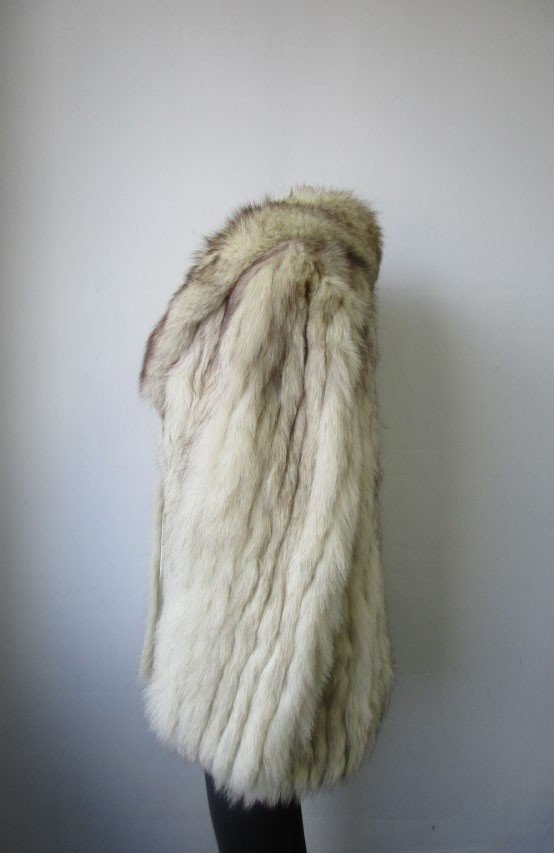 Women's 8/10 Norwegian Blue Fox Fur Coat Jacket VG+ - Image 4