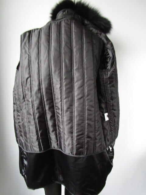 Black Leather Jacket Coat Fox Fur SUPERB Women's 10 - Image 8