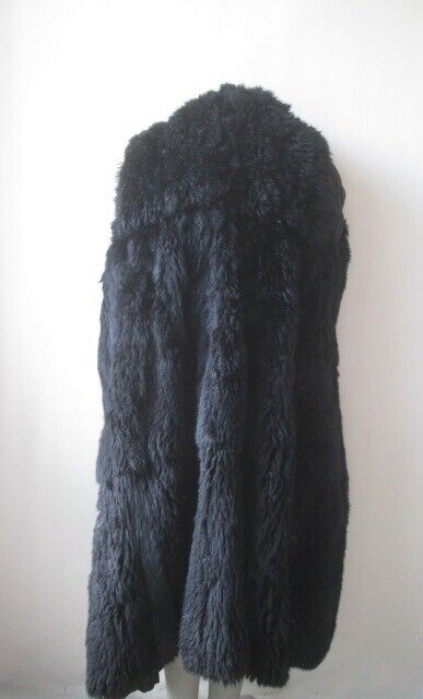 Raincoat Black Opossum Fur Vest Women's 14 MINT - Image 6