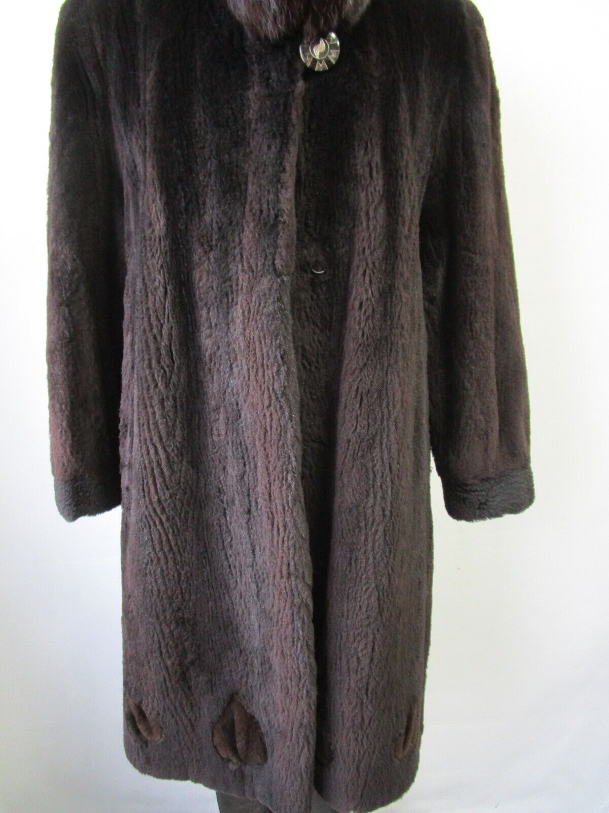 Sheared Raccoon Fox Fur Coat Jacket Women's 8 Superb - Image 6