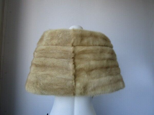 Women's Pearl Mink Fur Shawl Stole Wrap Cape MINT - Image 3