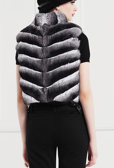 Women's S Chinchilla Fur Vest New - Image 6