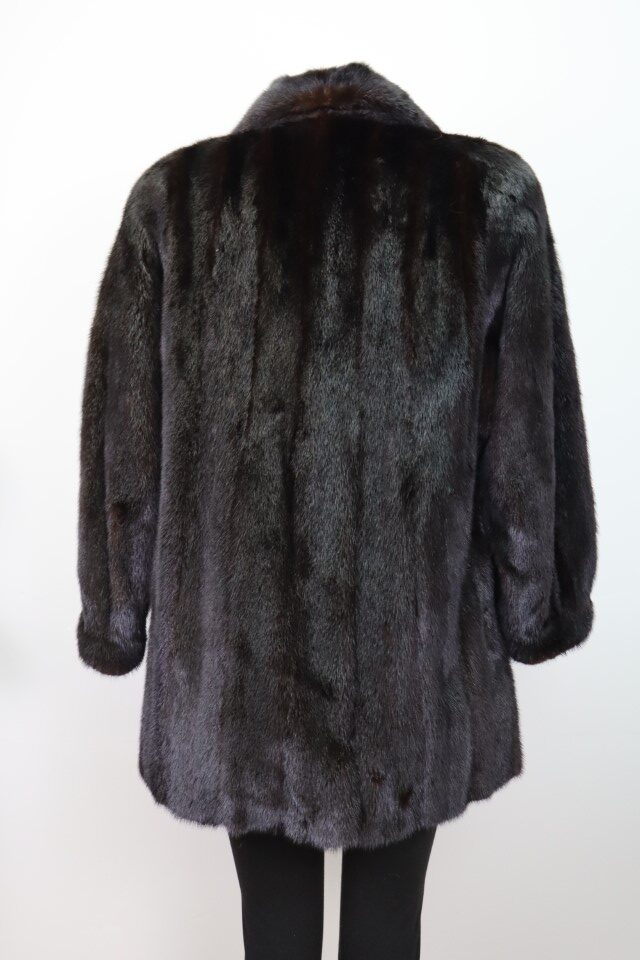 Women's Natural Dark Ranch Mink Fur Coat Jacket MINT Size 10 | MG5154 - Image 5
