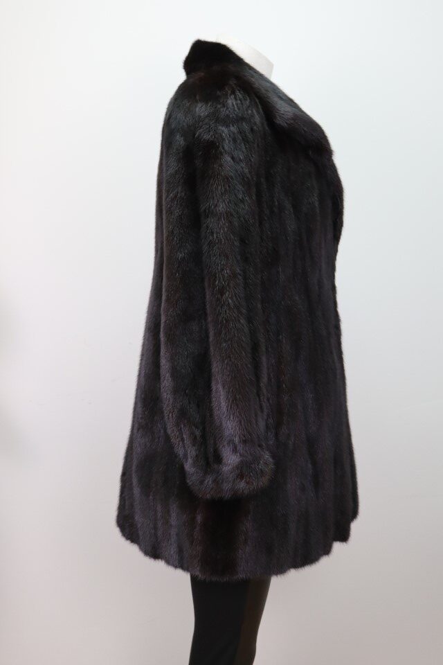 Women's Natural Dark Ranch Mink Fur Coat Jacket MINT Size 10 | MG5154 - Image 3