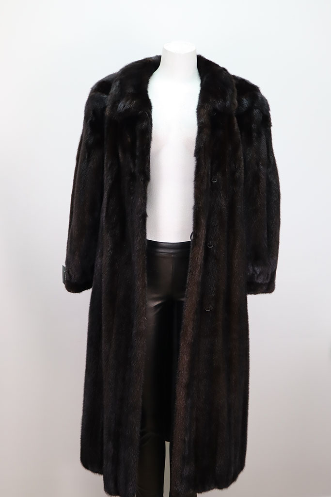 Natural Black Mink Fur Coat Jacket MINT Women's 6 - Image 3