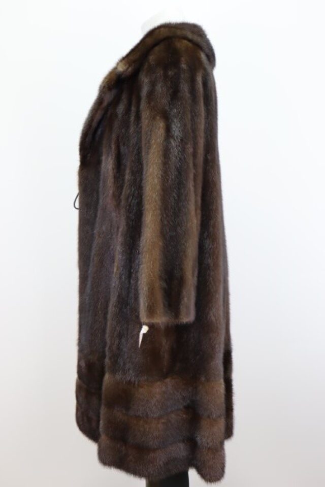 Dark Pastel Mink Fur Coat Jacket Women’s 8 Pristine - Image 3