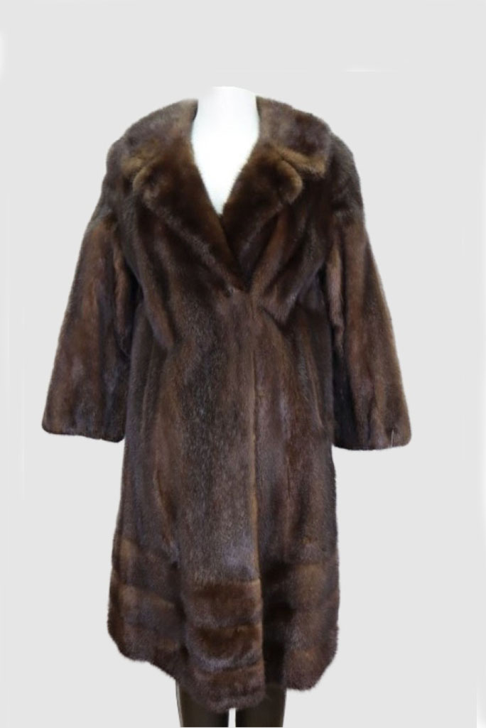 Dark Pastel Mink Fur Coat Jacket Women’s 8 Pristine