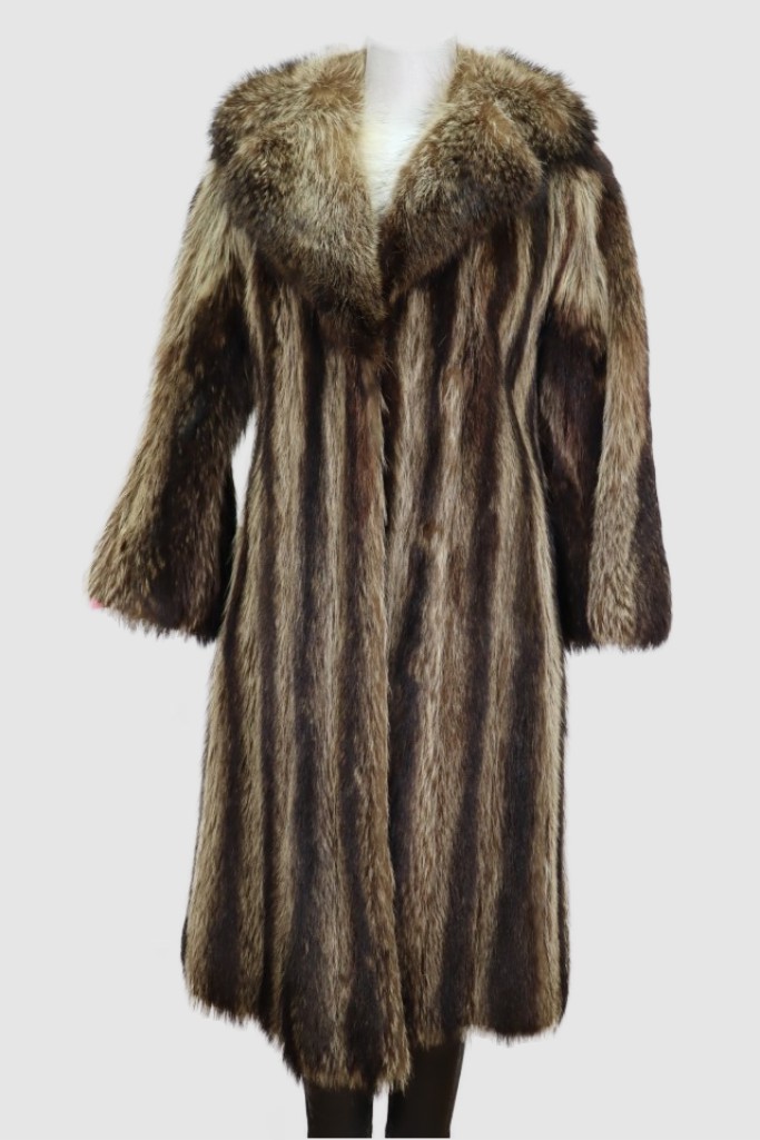 Raccoon Fur Coat Jacket VG+ Sz XS Women's - Image 2