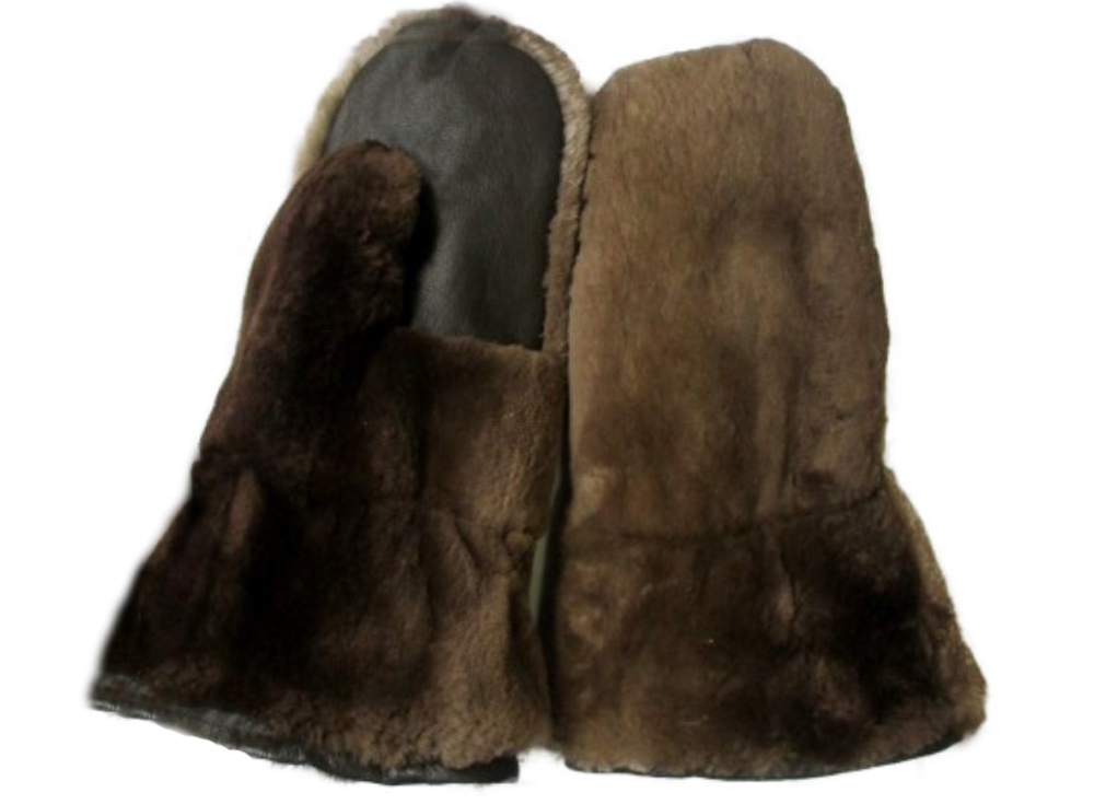 Sheared Beaver Fur Mittens Gloves Unisex New - Image 3