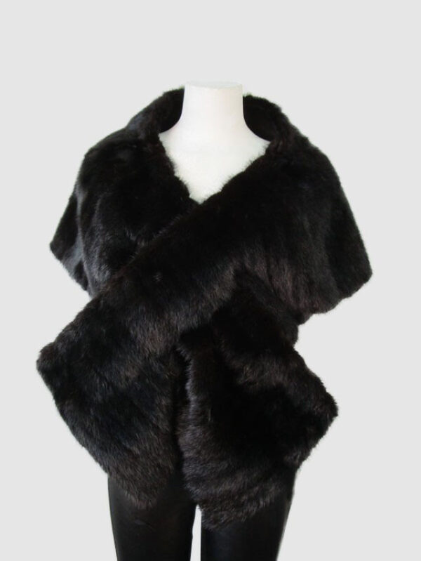 Natural Black Mink Fur Cape Shawl Stole Wrap Cape WEDDING Showroom New