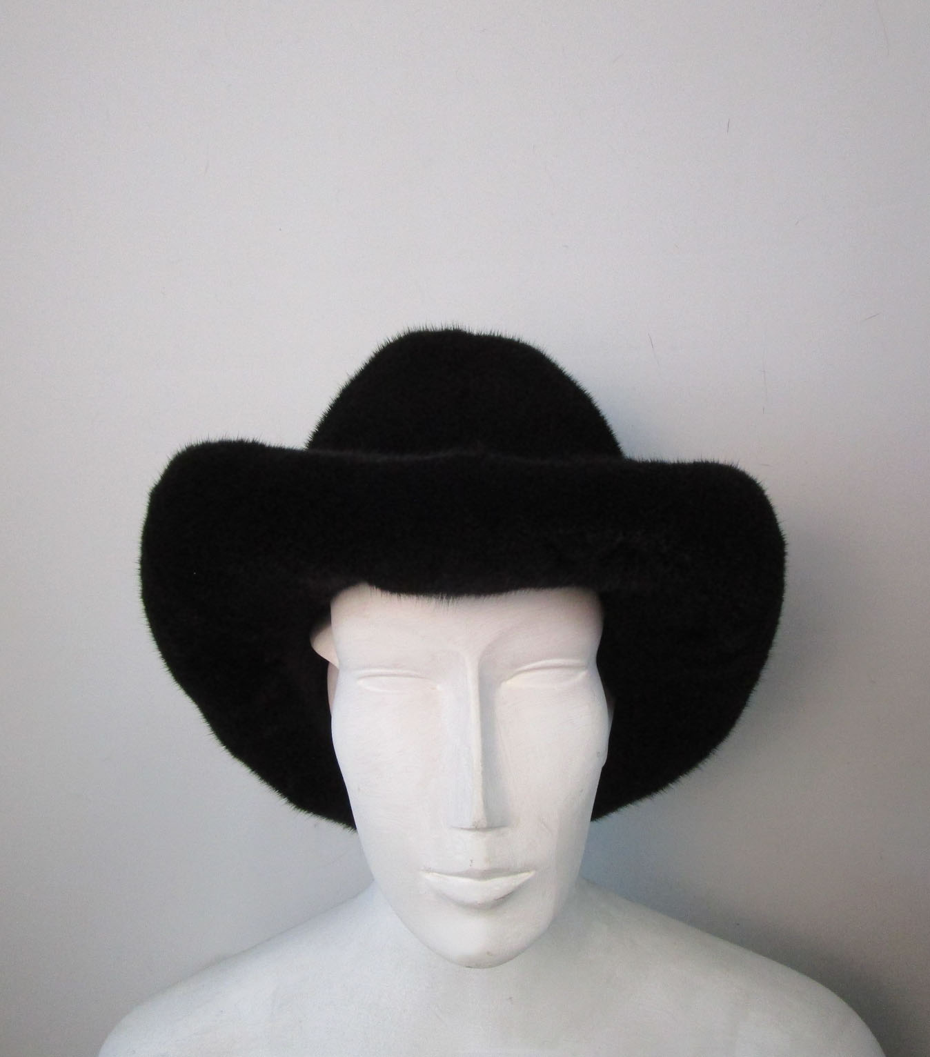 Men's New Natural Dark Ranch Mink Fur Cowboy Hat | MF241214 - Image 2