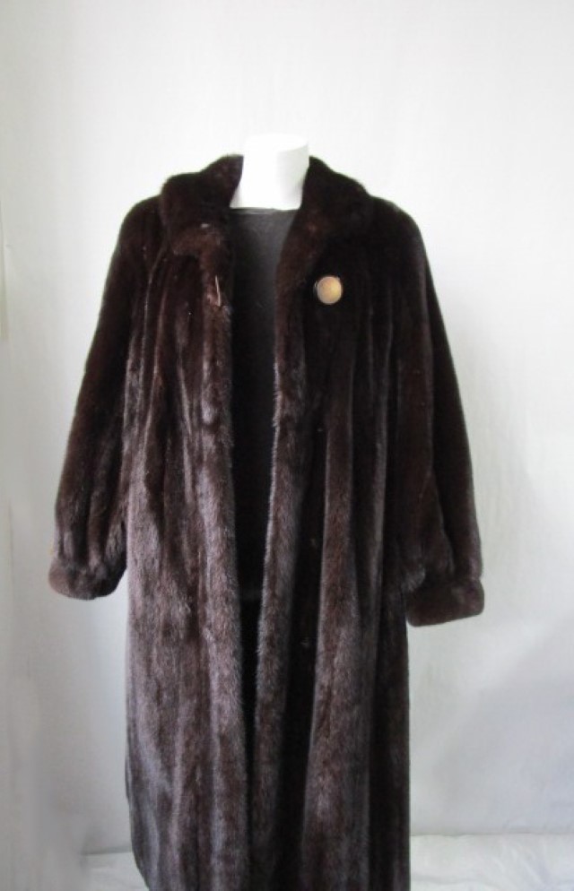 Mink Fur Coat Jacket SUPERB Dark Pastel Women's 10 - Image 2