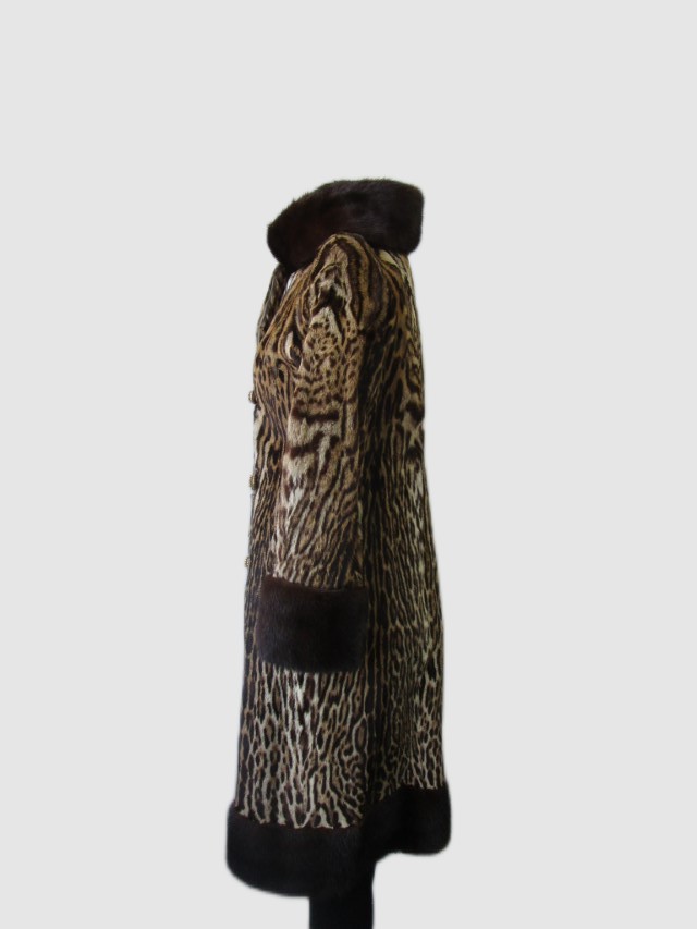 Vintage Ocelot Mink Fur Coat Jacket Women's XS - Image 3