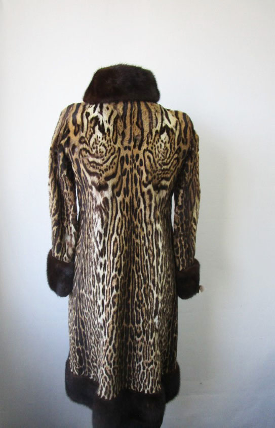 Vintage Ocelot Mink Fur Coat Jacket Women's XS - Image 6