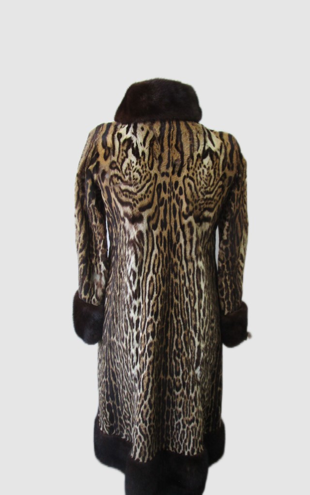 Vintage Ocelot Mink Fur Coat Jacket Women's XS - Image 4
