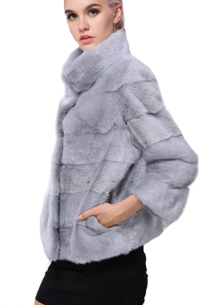 Mink Fur Bolero Jacket Coat Sz M Natural Lutetia - Image 3