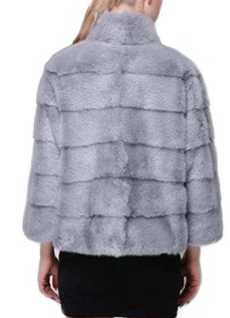 Mink Fur Bolero Jacket Coat Sz M Natural Lutetia - Image 4