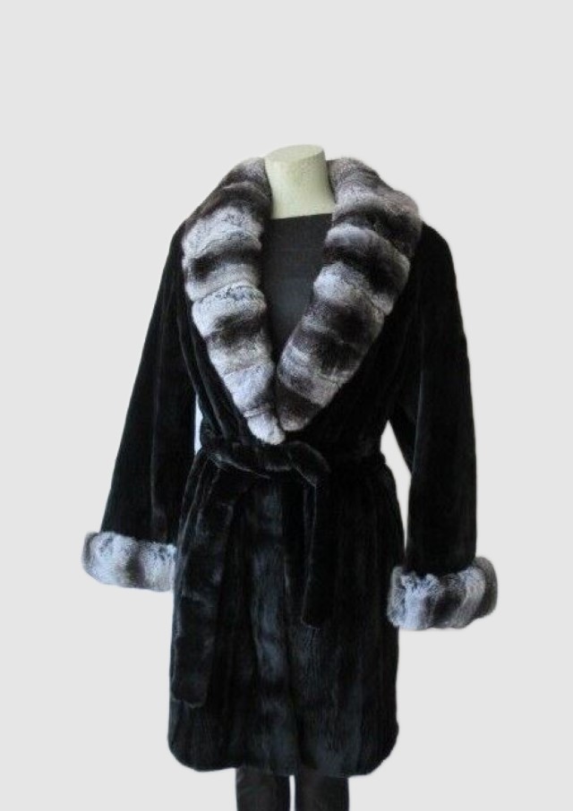 Mink and Chinchilla Fur Coat Jacket