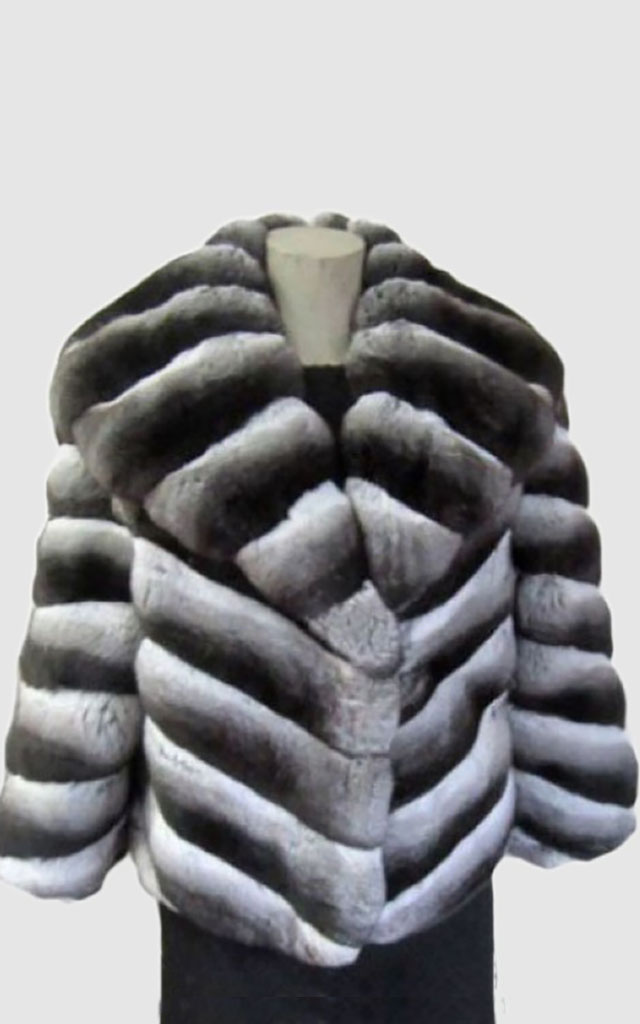 Chinchilla Fur Jacket Coat Sz 8