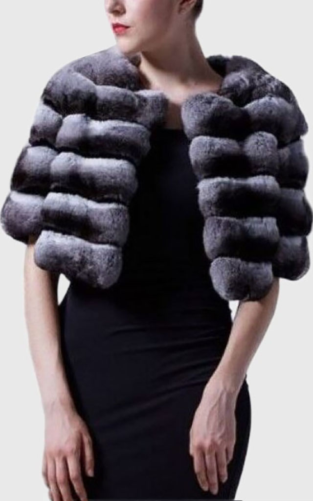 Chinchilla Fur Bolero Jacket Coat